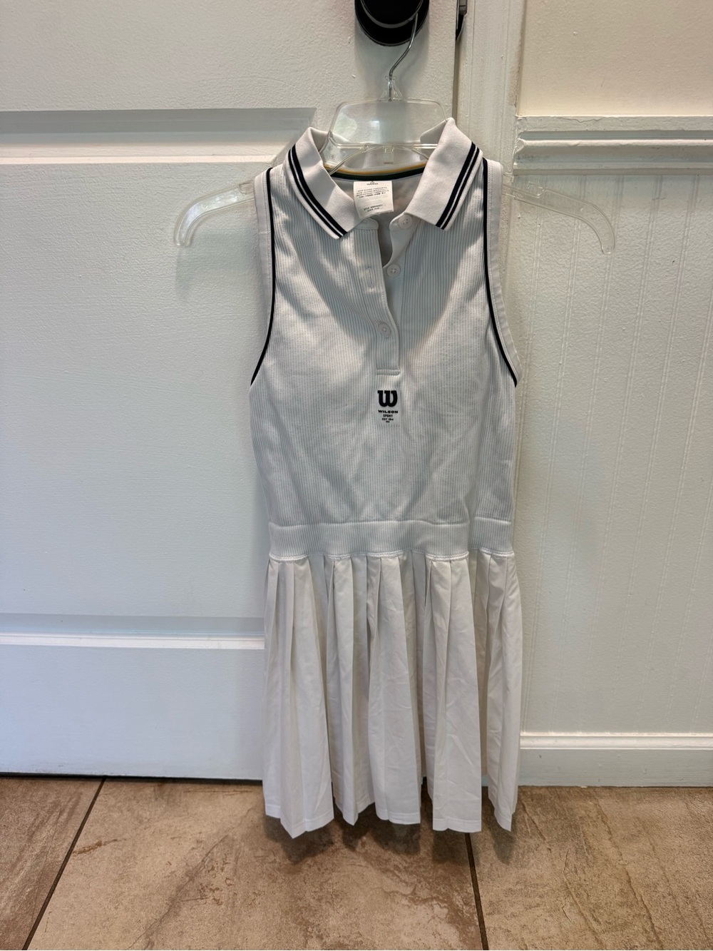Wilson White Polo Tennis Dress with Black Trim